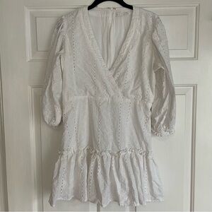 Karlie Eyelet Mini Dress White